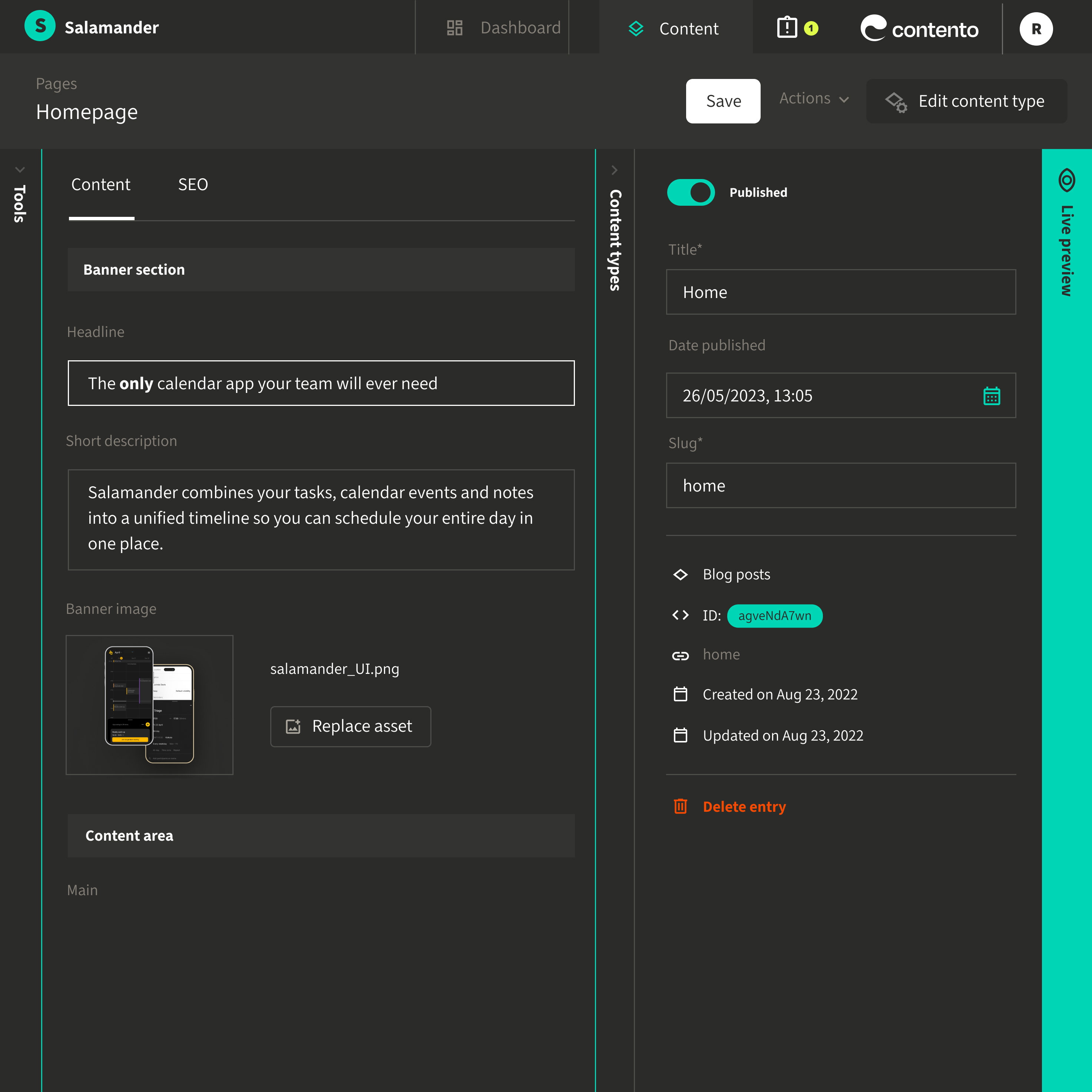 Contenteditor dark